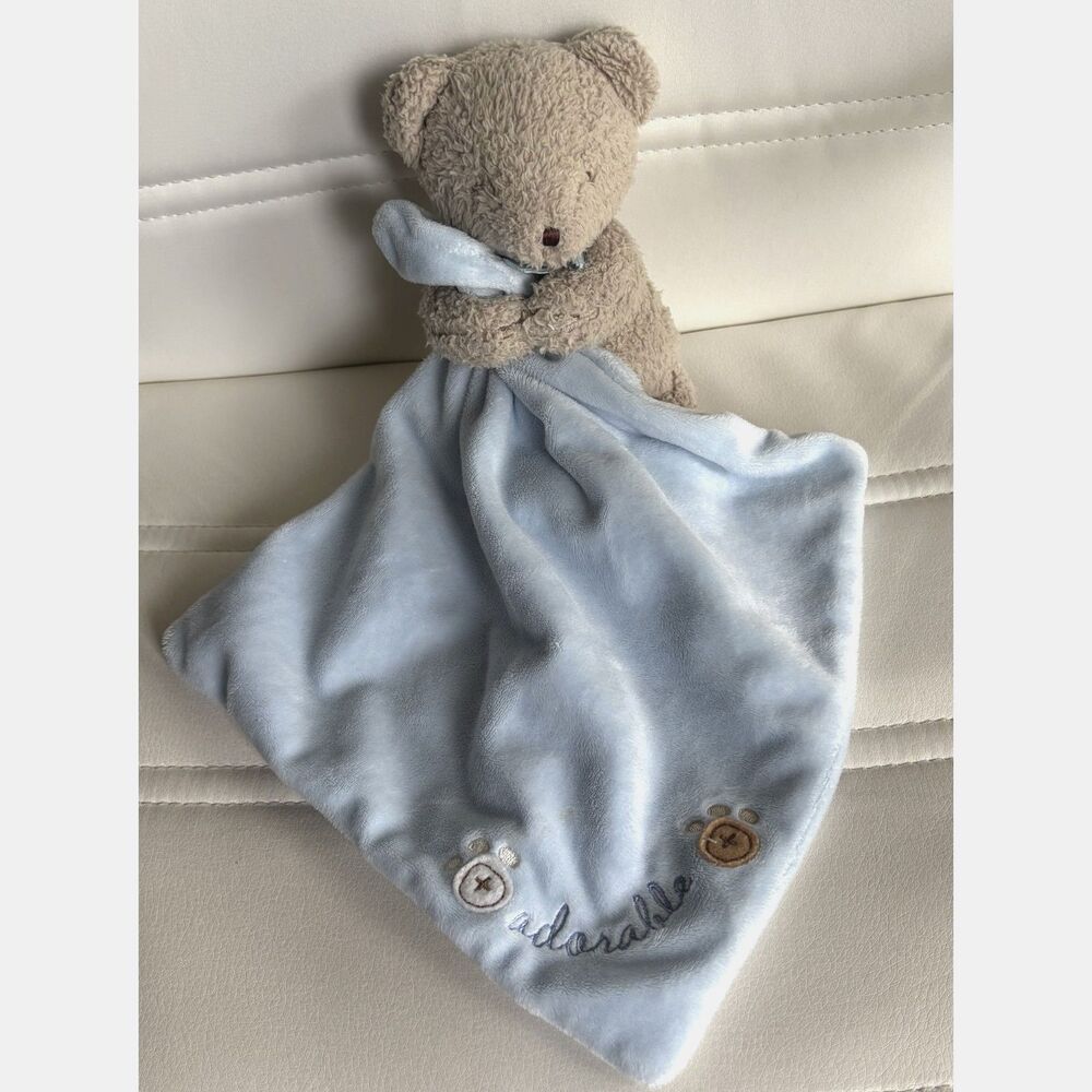 Carter's Bear Security Blanket Lovey Blue Plush Baby Comfort Blankie Teddy OS